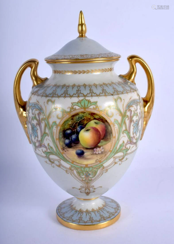 Royal Worcester two handled art nouveaux style vase and