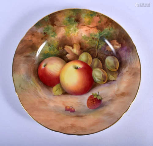 Royal Worcester plate painted with fruit by Wm.