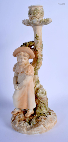 Late 19th c. Royal Worcester Hadley style blush ivory