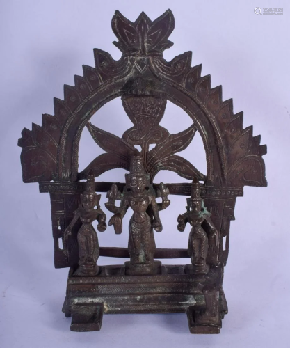 AN 18TH CENTURY INDIAN HINDU BUDDHISTIC BRONZE SHRINE