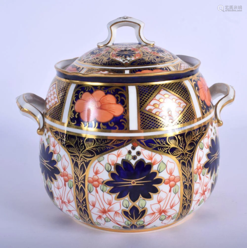 Royal Crown Derby two handled jar and cover painted