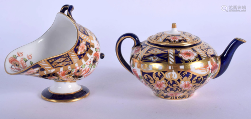 Royal Crown Derby miniature teapot and spoon stand