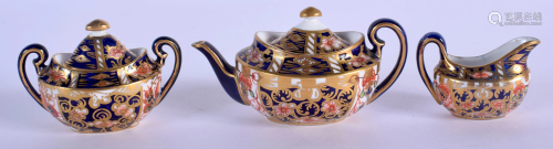 Royal Crown Derby miniature tea set: teapot and cover,
