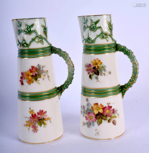 Royal Worcester pair of unusually small size claret