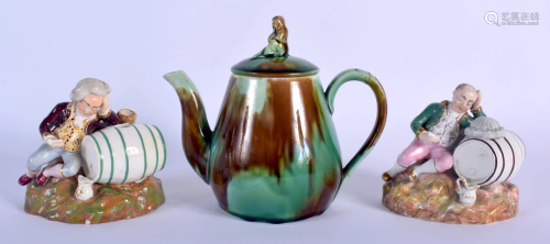 A 19TH CENTURY MINTON MAJOLICA TEAPOT AND COVER