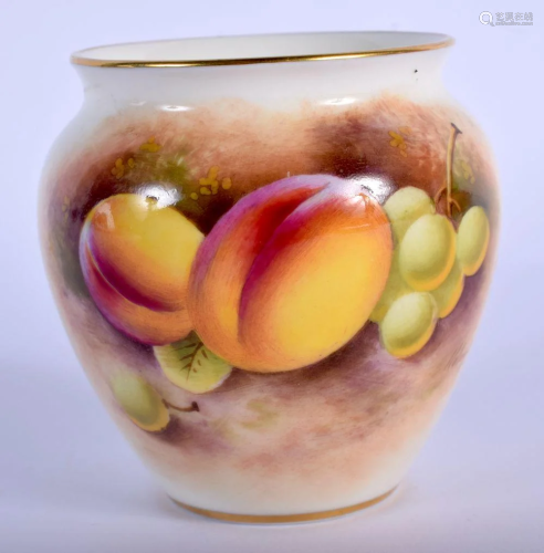 Royal Worcester vase painted with fruit by Roberts,