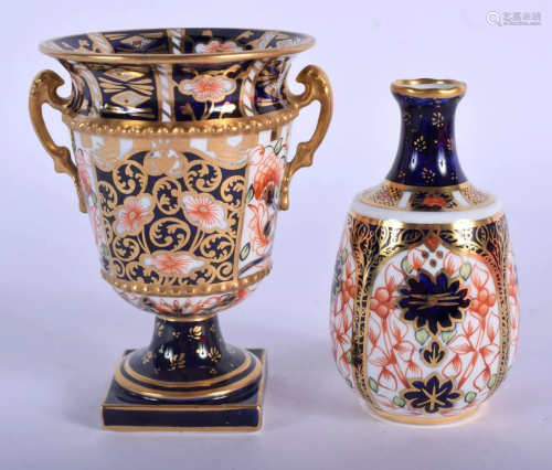 Royal Crown Derby two handled vase painted with pattern