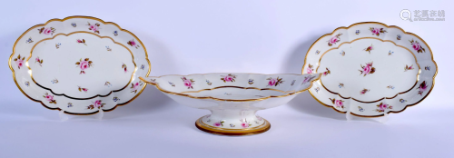 Early 19th c. Barr Flight and Barr tazza and two oval