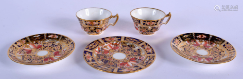 Royal Crown Derby pair of miniature cups and saucer