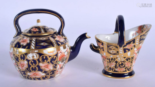Royal Crown Derby miniature kettle and coal scuttle