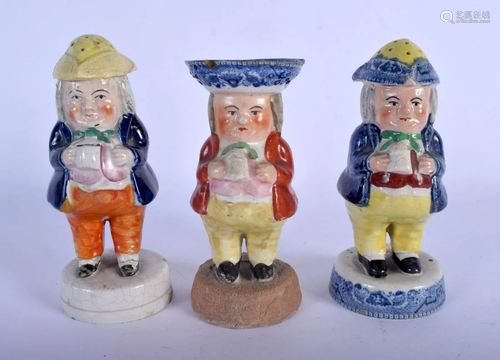 A SET OF THREE 19TH CENTURY STAFFORDSHIRE FIGURAL