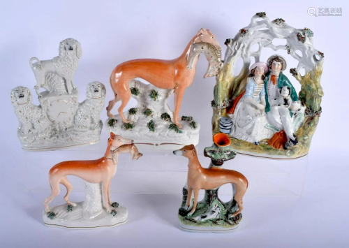 A LARGE 19TH CENTURY STAFFORDSHIRE FIGURE OF A