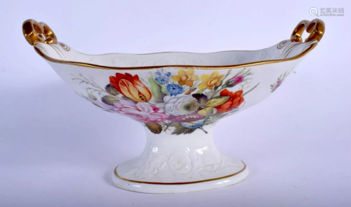 AN EARLY 19TH CENTURY ENGLISH TWIN HANDLED PORCELAIN