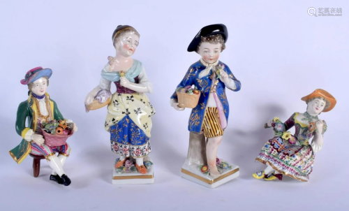 A PAIR OF 19TH CENTURY DERBY PORCELAIN FIGURES OF A BOY