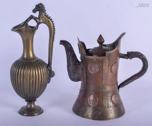 A 19TH CENTURY INDIAN GRAND TOUR TYPE BRONZE JUG