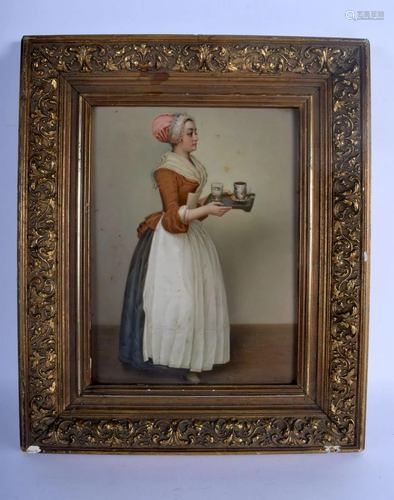 AN ANTIQUE GERMAN PORCELAIN PLAQUE Attributed to KPM