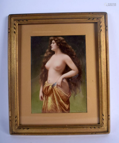 AN ANTIQUE GERMAN PORCELAIN PLAQUE Attributed to KPM