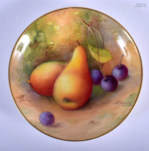 Royal Worcester pin dish painted with fruit by Albert