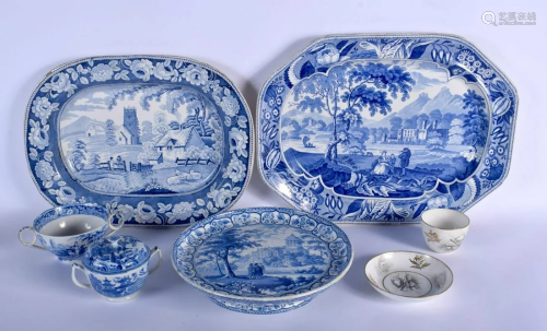 TWO 19TH CENTURY ENGLISH STAFFORDSHIRE BLUE AND WHITE