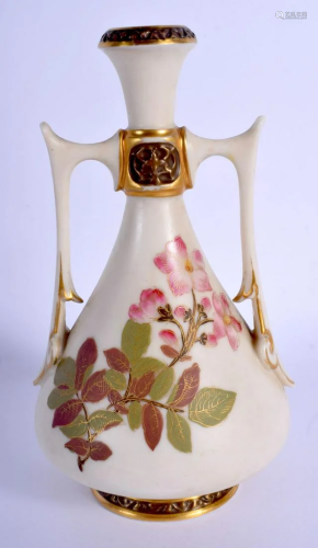 Royal Worcester two handled vase of Eastern inspiration