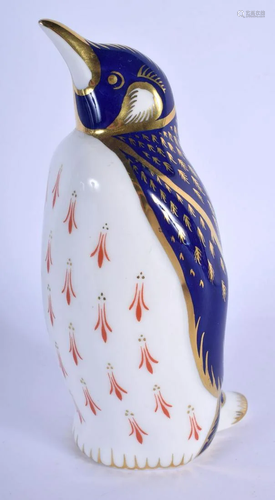 Royal Crown Derby paperweight of a penguin. 14cm long