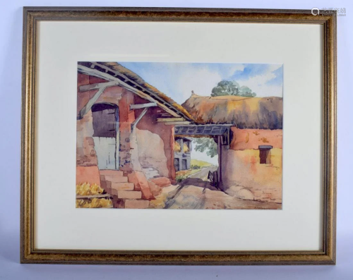 A Millin (20th Century) Watercolour, Stone barn. Image