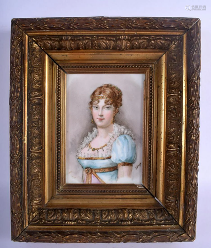 AN ANTIQUE CONTINENTAL PORCELAIN PLAQUE by J Bruge,