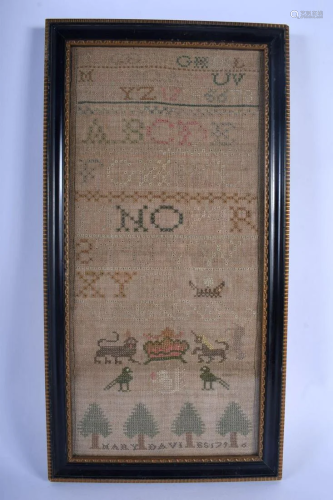 A LATE 18TH CENTURY FRAMED ENGLISH SAMPLER by Mary