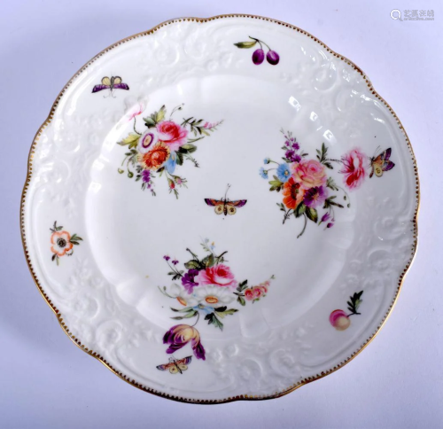 Swansea plate with moulded border painted with three