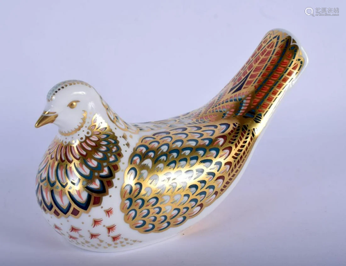 Royal Crown Derby paperweight of a dove. 15cm long