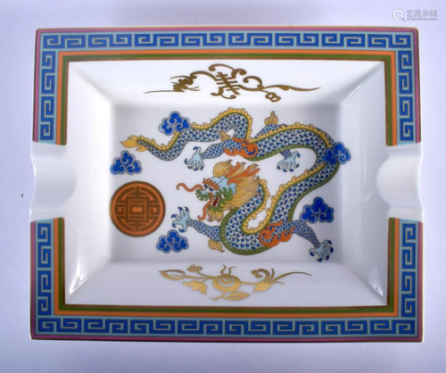 A VILLEROY & BOCH DRAGON DISH. 21 cm x 15 cm.