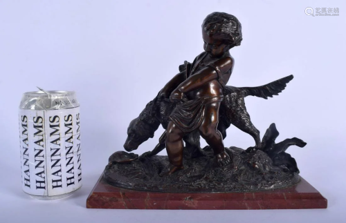 A 19TH CENTURY FRENCH BRONZE FIGURE OF A ROAMING BOY