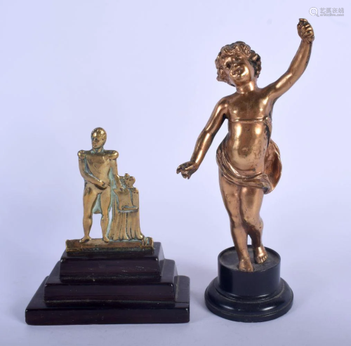 A LATE 19TH CENTURY CONTINENTAL BRONZE FIGURE toge…