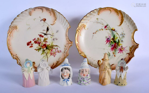 Royal Worcester pair of blush ivory plates moulded and