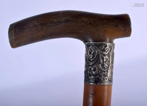 A 19TH CENTURY CONTINENTAL CARVED Buffalo HOR…