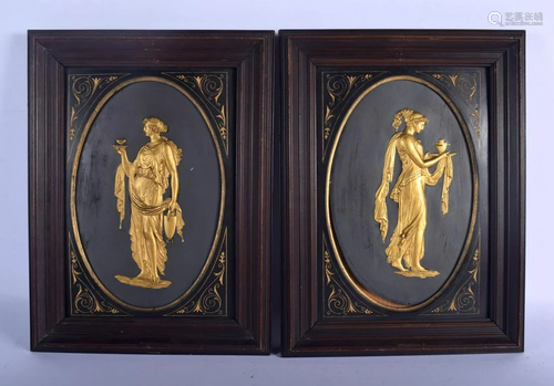 A PAIR OF 19TH CENTURY FRENCH GILT METAL CARVED WOOD