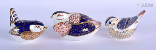 Royal Crown Derby paperweight of a Quail, a Wren and