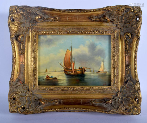 Continental School (20th Century) Oil on board, boats