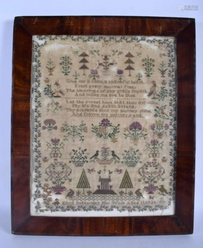 AN EARLY 19TH CENTURY ENGLISH FRAMED SAMPLER by Eliza