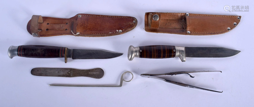 TWO VINTAGE ENGLISH KNIVES etc. (5)