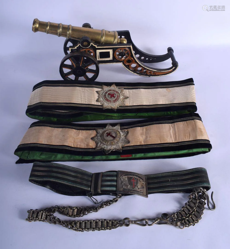 TWO ANTIQUE BELTS possibly military, together with a