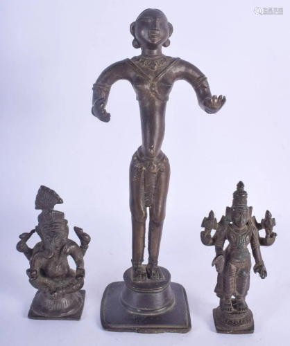 AN 18TH/19TH CENTURY INDIAN BRONZE FIGURE OF A