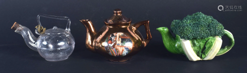 AN EXTREMELY RARE VICTORIAN MINIATURE GLASS TEAPOT