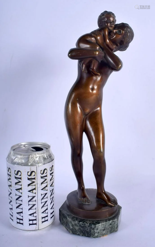 Rudolf Kaesback (C1910) Bronze, Nude lady and boy. 31