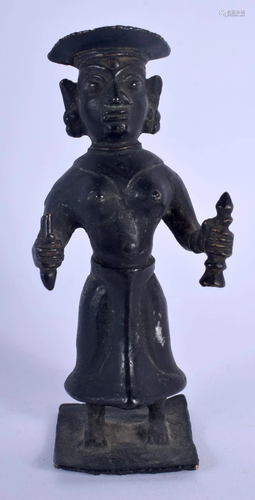 A 15TH/16TH CENTURY INDIAN BRONZE FIGURE OF KALI. 1…