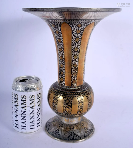 A LARGE ANTIQUE MIDDLE EASTERN BIDRI WARE STYLE VASE