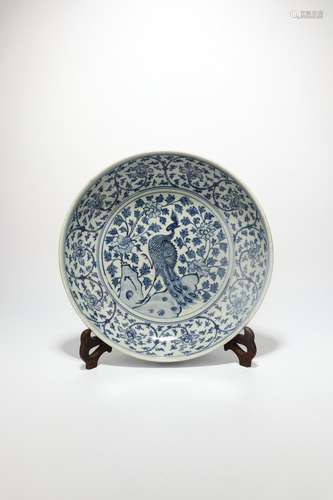 chinese blue and white porcelain large dish