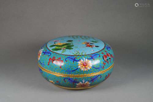 chinese enameled round box