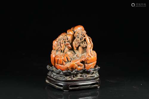 chinese sandalwood rockery ornament