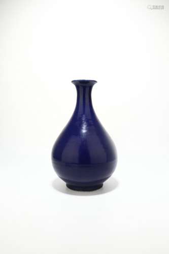 chinese blue glazed porcelain pear shaped vase